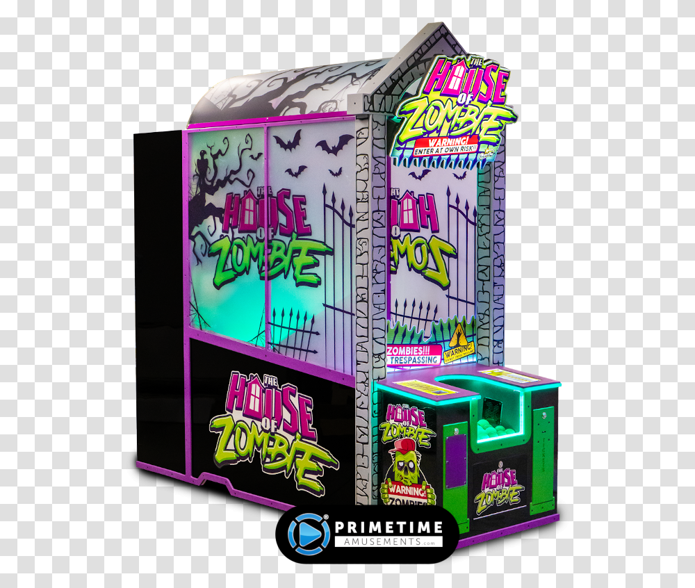 The House Of Zombies Ball Throwing Redemption Game Playset, Arcade Game Machine, Outdoors, Pac Man Transparent Png