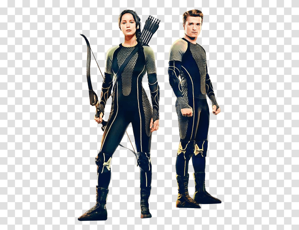 The Hunger Games Duo Hunger Games Peeta And Katniss, Person, Human, Costume, Sport Transparent Png
