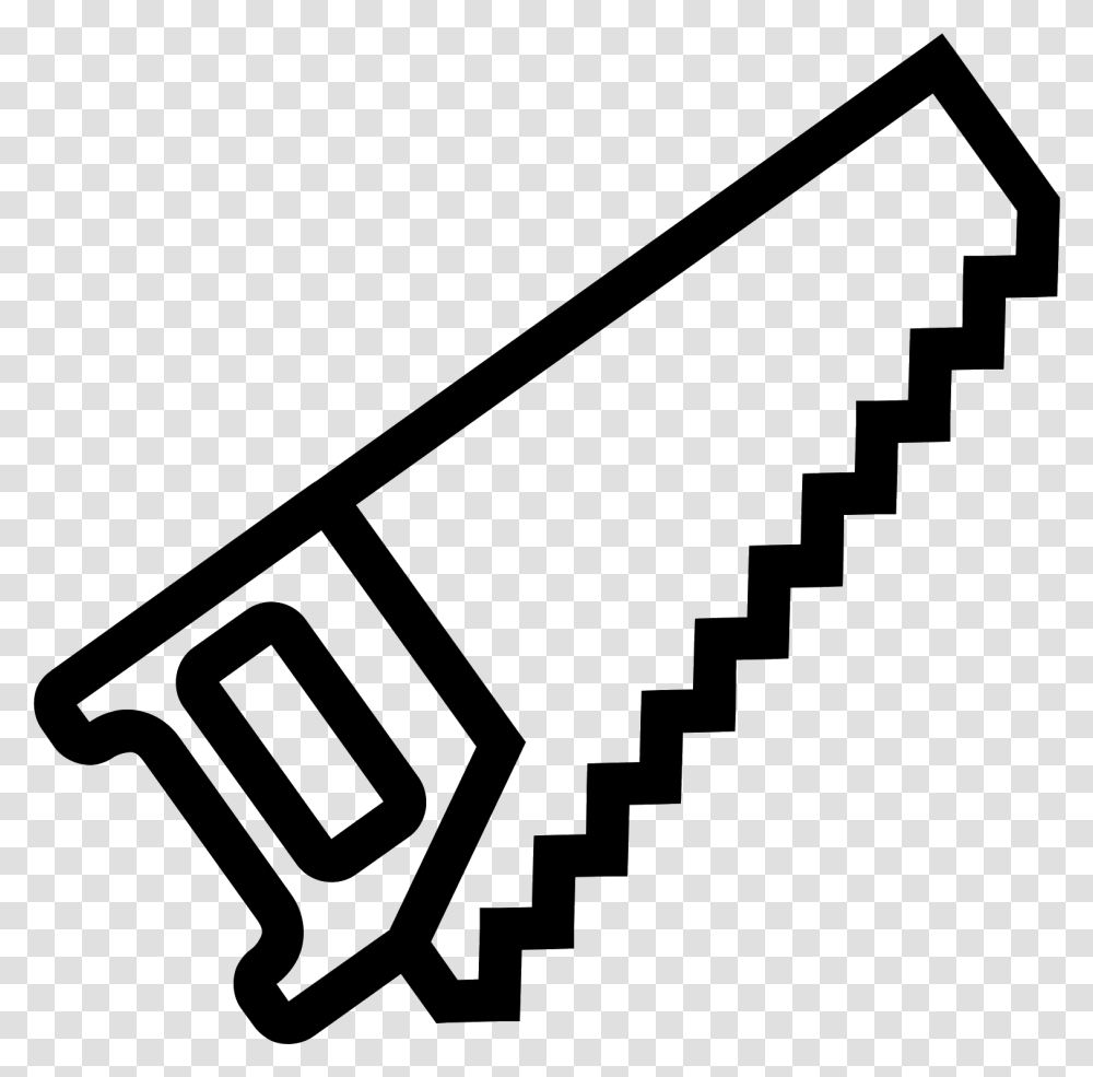 The Icon For A Saw Is A Handheld Manual Saw That Is Outline Of A Saw, Gray, World Of Warcraft Transparent Png