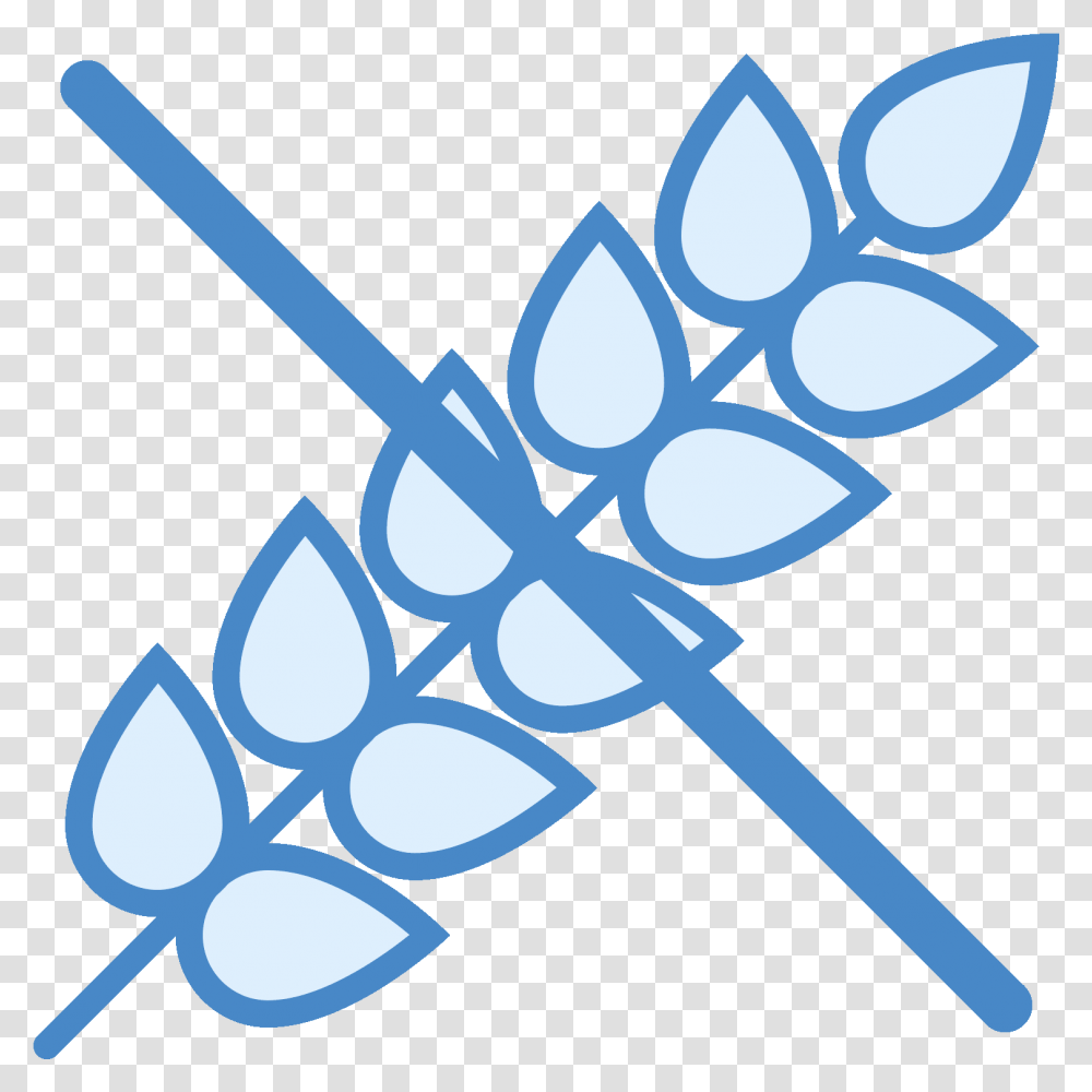 The Icon For No Gluten Uses A Stalk Of Wheat Laying, Cutlery, Porcelain, Pottery Transparent Png