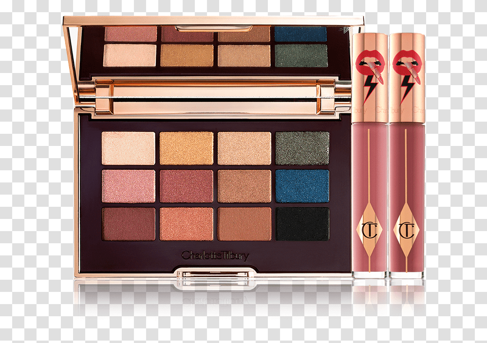 The Icon Lip Duo Day Look Pack Shot With The Icon Eyeshadow Charlotte Tilbury Iconic Palette, Paint Container Transparent Png
