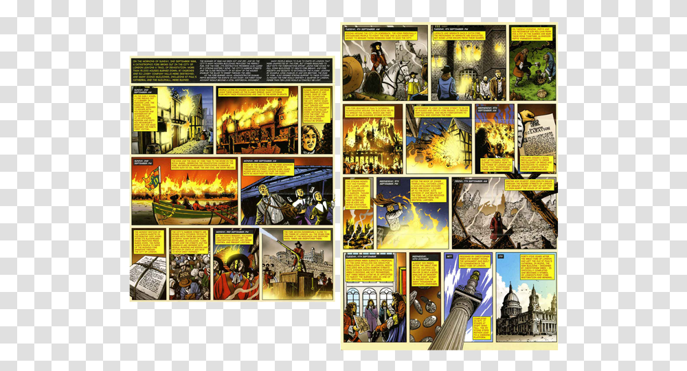 The Illustrated Graphic Novel Within The Presentation Great Fire Of London Comic, Person, Human, Comics, Book Transparent Png