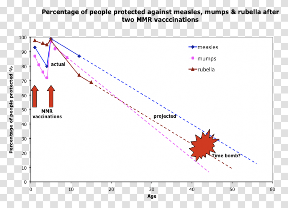 The Immunity Time Bomb From Immunisation Plot, Diagram, Plan, Bow, Measurements Transparent Png