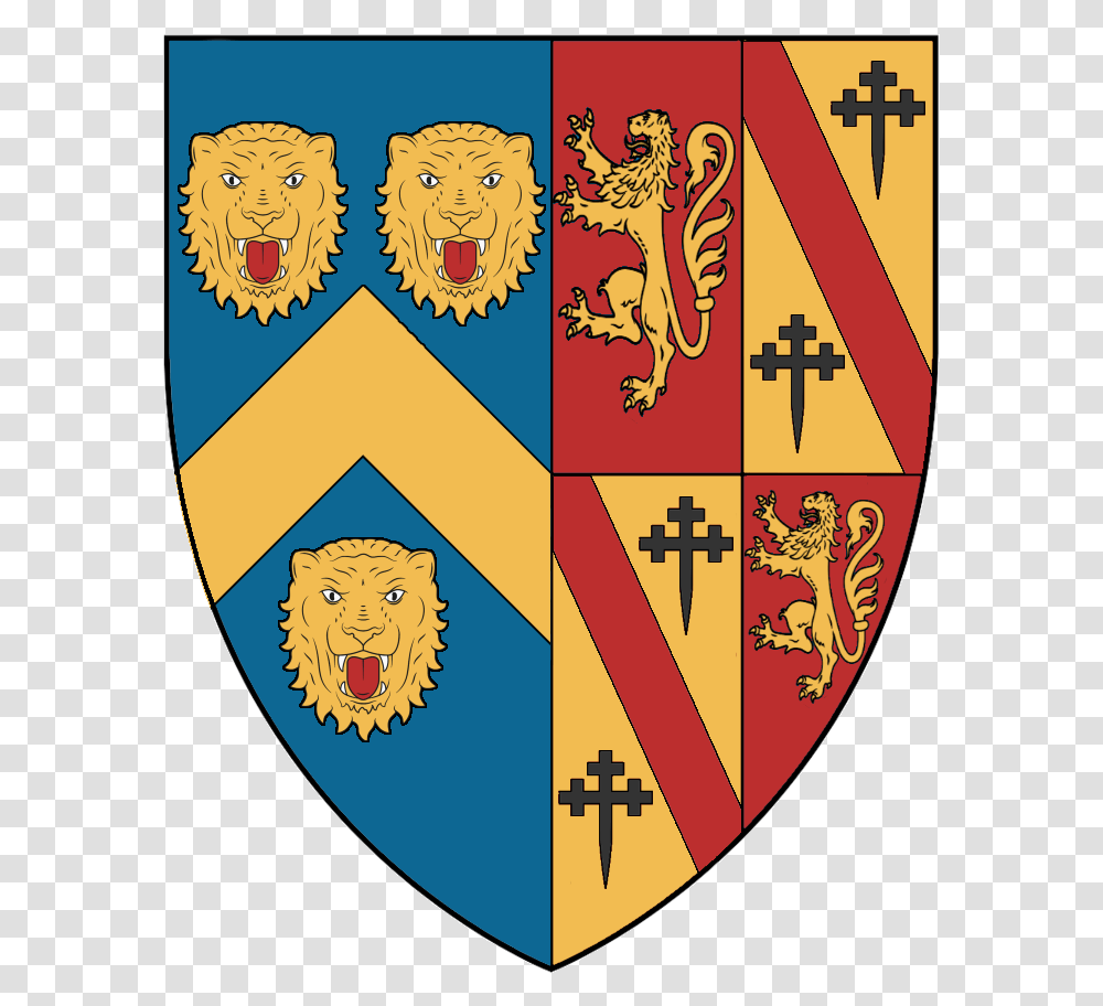 The Impaled Arms Of The Sixth Earl Of Grantham And, Shield, Armor, Poster, Advertisement Transparent Png