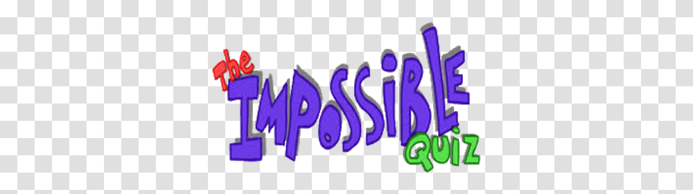 The Impossible Quiz Logo Impossible Quiz, Text, Purple, Alphabet, Gate Transparent Png