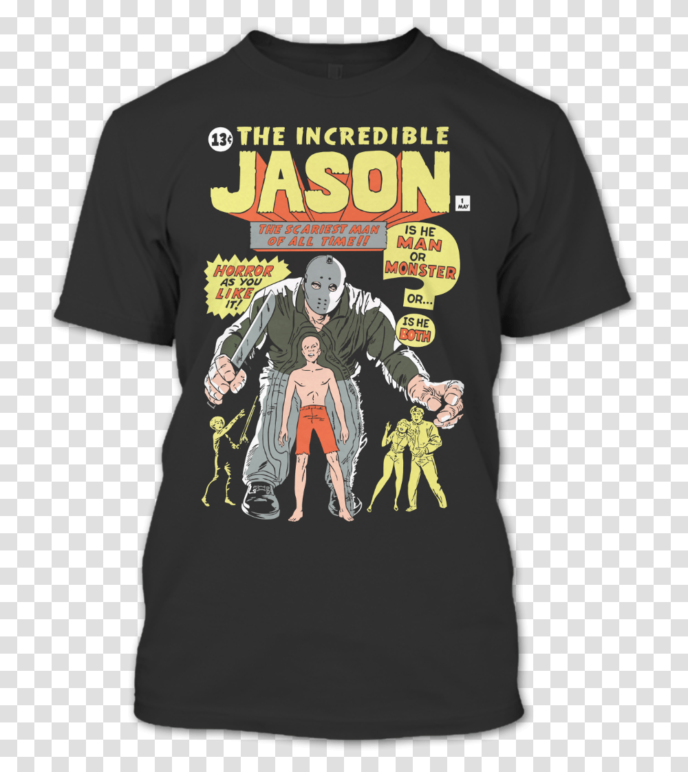 The Incredible Jason T Shirt Voorhees Happy Halloween Freddy Krueger Comics Books, Clothing, Apparel, Person, Human Transparent Png