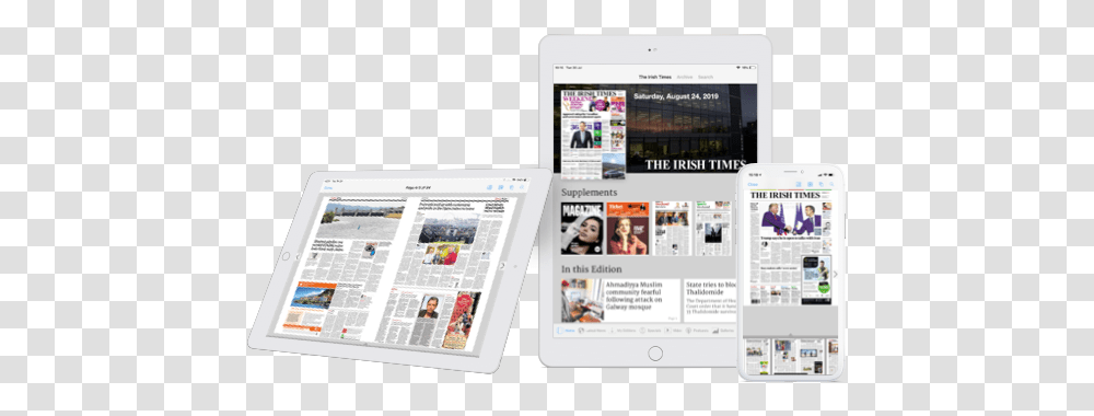 The Irish Times Standard Digital Subscription Screenshot, Computer, Electronics, Tablet Computer, Person Transparent Png