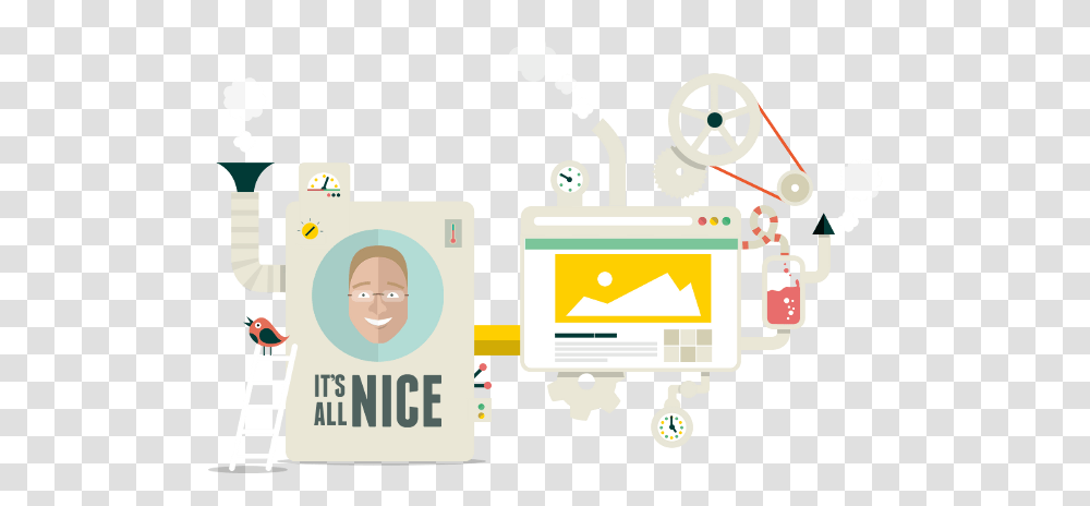The It's All Nice Website Making Machine Cartoon, Face, Advertisement, Security Transparent Png