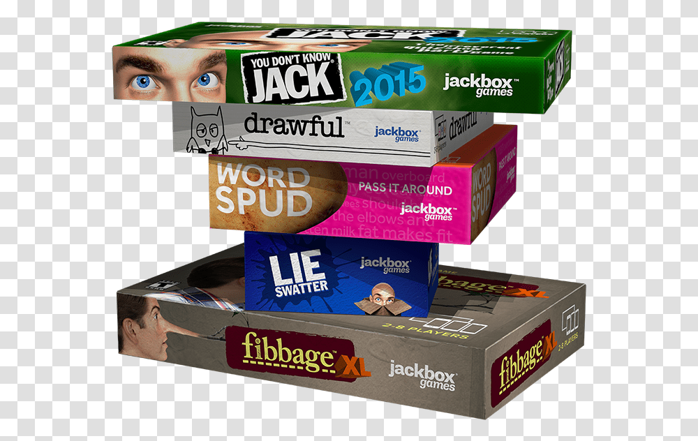 The Jackbox Party Pack - Games Jackbox Party Pack 1 Games, Text, Person, Tire, Advertisement Transparent Png