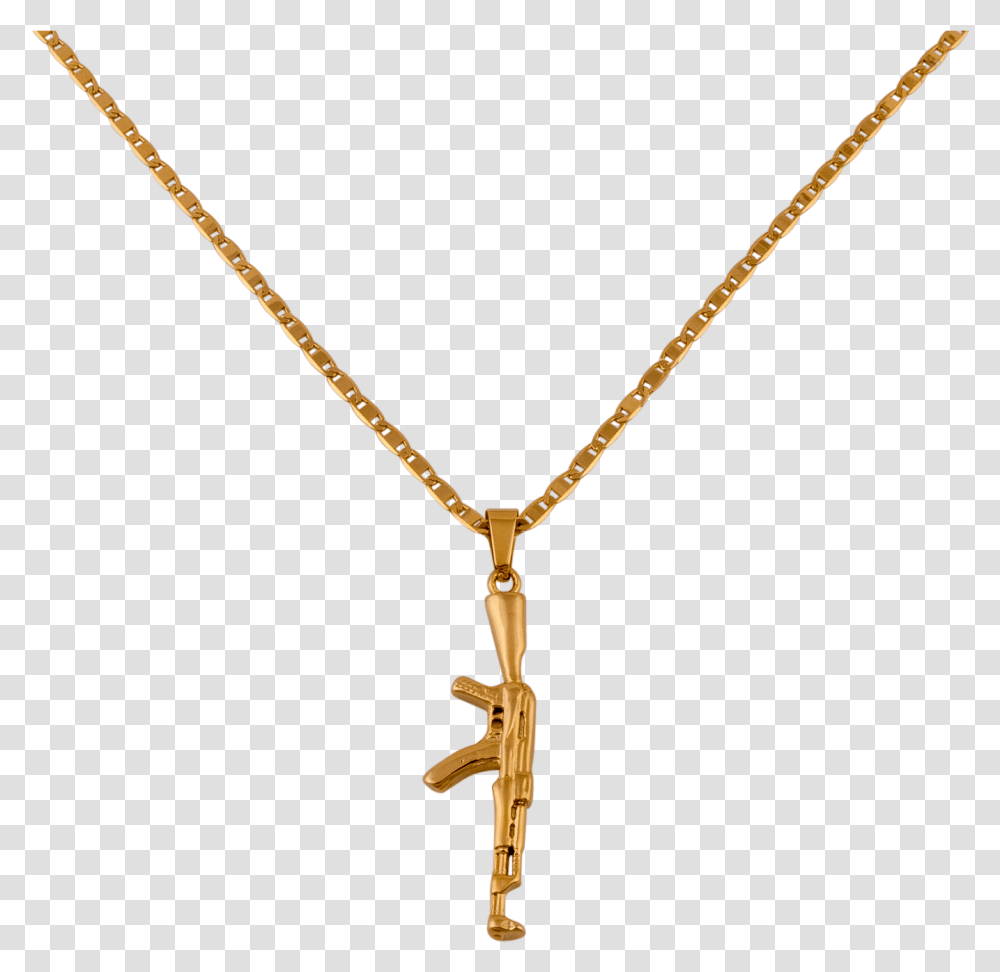The Kalash Pendant Features A Gold Finish Ak 47 Charm Pendant, Necklace, Jewelry, Accessories, Accessory Transparent Png