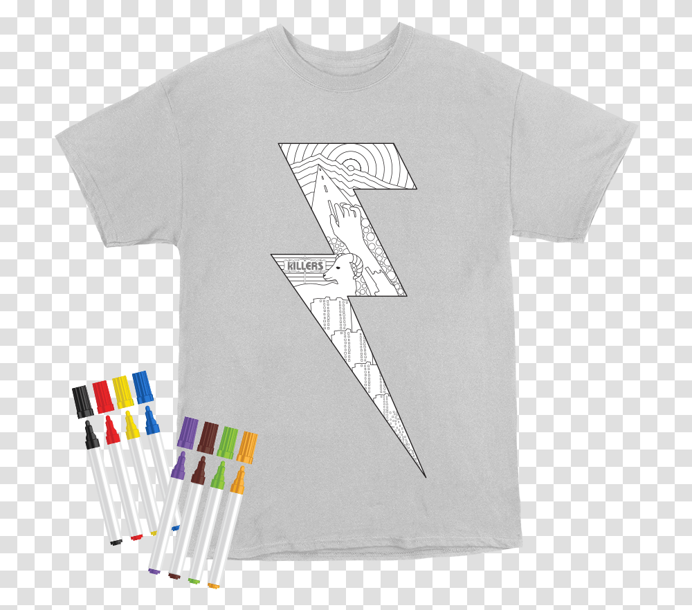 The Killers Lightning Bolt T Active Shirt, Clothing, Apparel, T-Shirt, Symbol Transparent Png