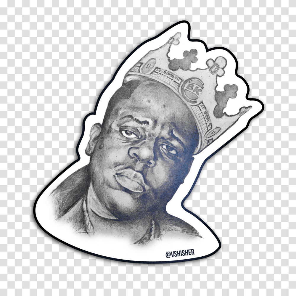 The King Of Bk The Notorious B I G Is The King Of Brooklyn, Person, Drawing, Money Transparent Png