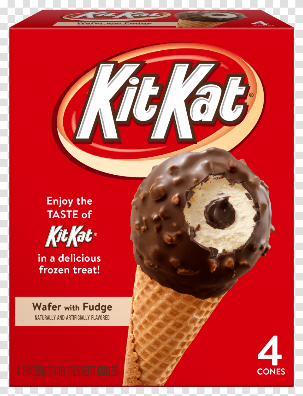 The Kit Kat Drumsticks Are Sold In Packs Of Four And Kit Kat Ice Cream Cones, Dessert, Food, Creme, Pastry Transparent Png