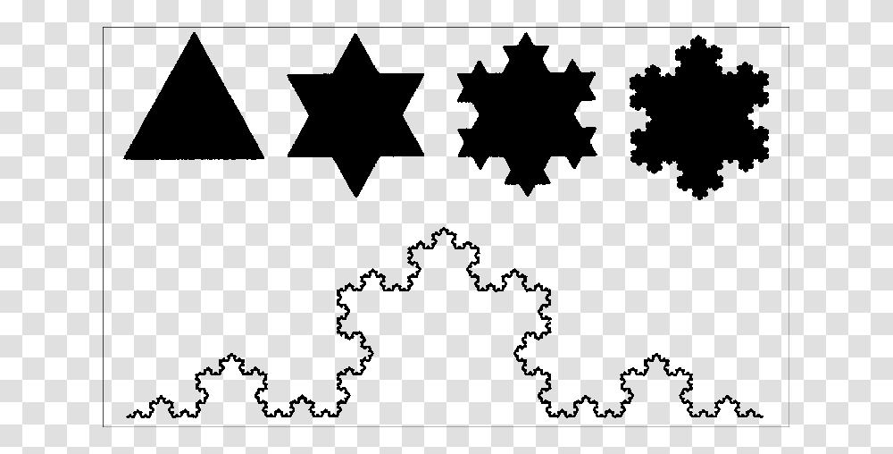 The Koch Snowflake To The Sides Of An Equilateral Triangle Add, Stencil, Silhouette, Star Symbol Transparent Png