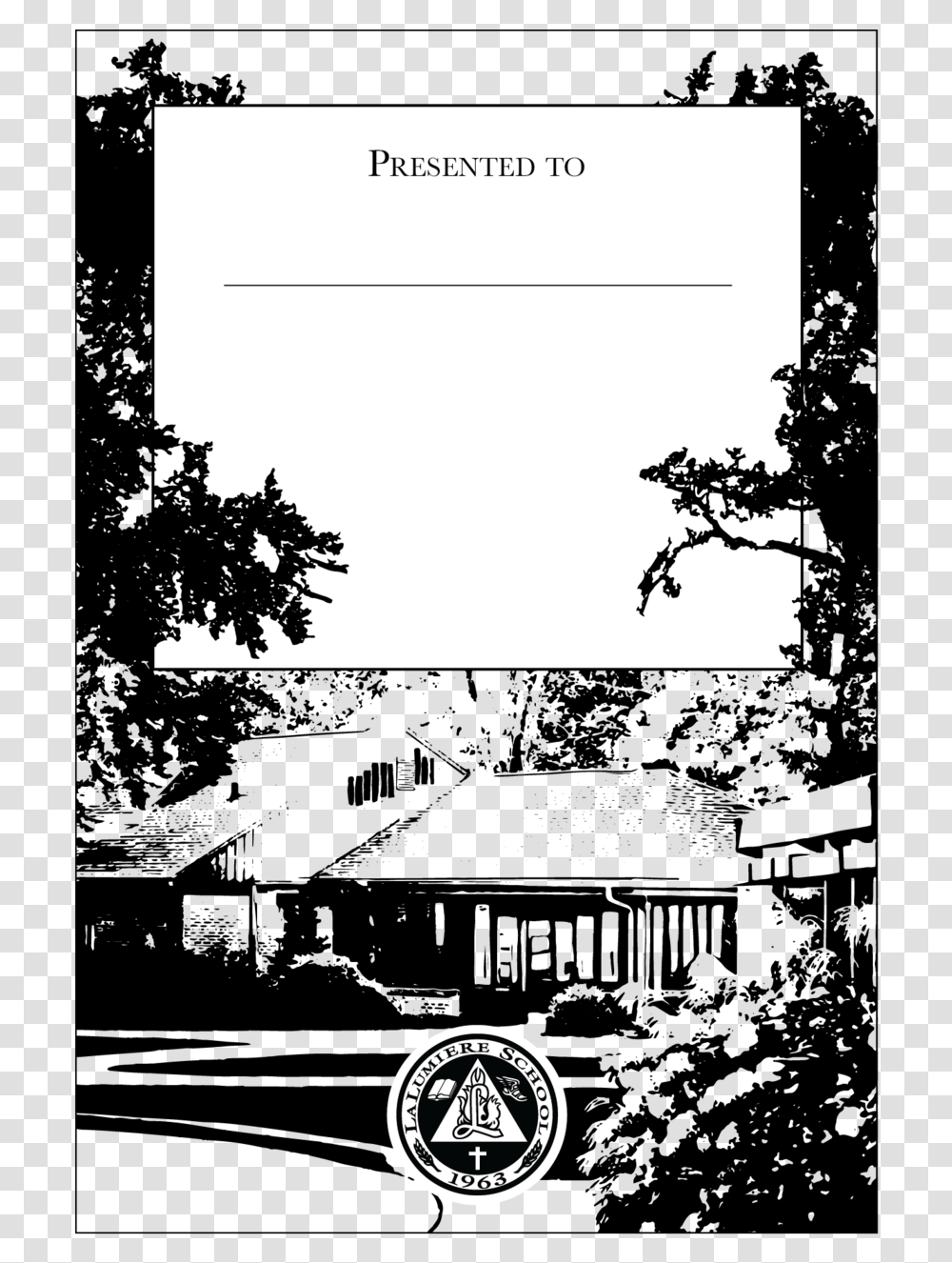 The La Lumiere Bookplate Features The Moore House Poster, Silhouette, Tree, Plant Transparent Png
