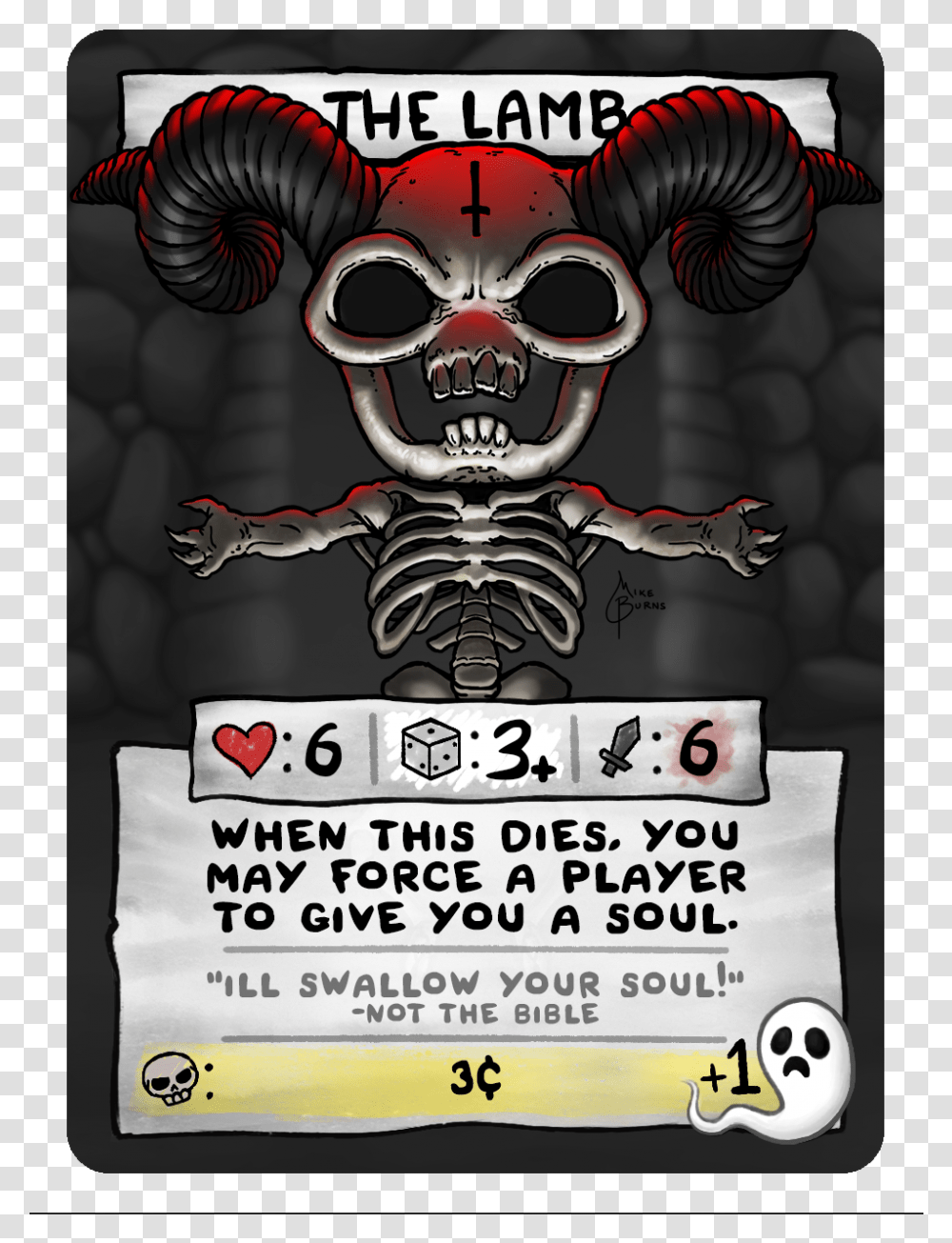 The Lamb Card Binding Of Isaac Four Souls Gold Box, Poster, Advertisement, Flyer, Paper Transparent Png