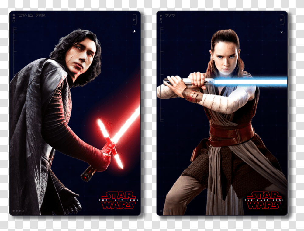 The Last Jedi Costumes Of Kylo Ren And Rey Star Wars Rey New Look, Person, Human, Duel, Performer Transparent Png