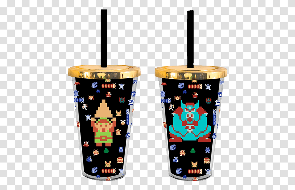 The Legend Of Zelda 8 Bit Tumbler With Straw, Coffee Cup, Tabletop, Furniture Transparent Png
