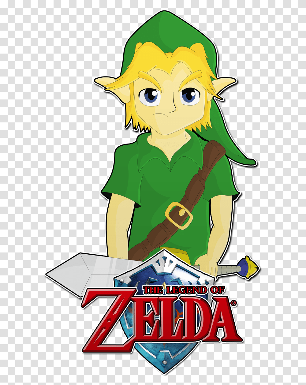 The Legend Of Zelda Logo Cartoon, Elf, Poster, Advertisement, Green Transparent Png