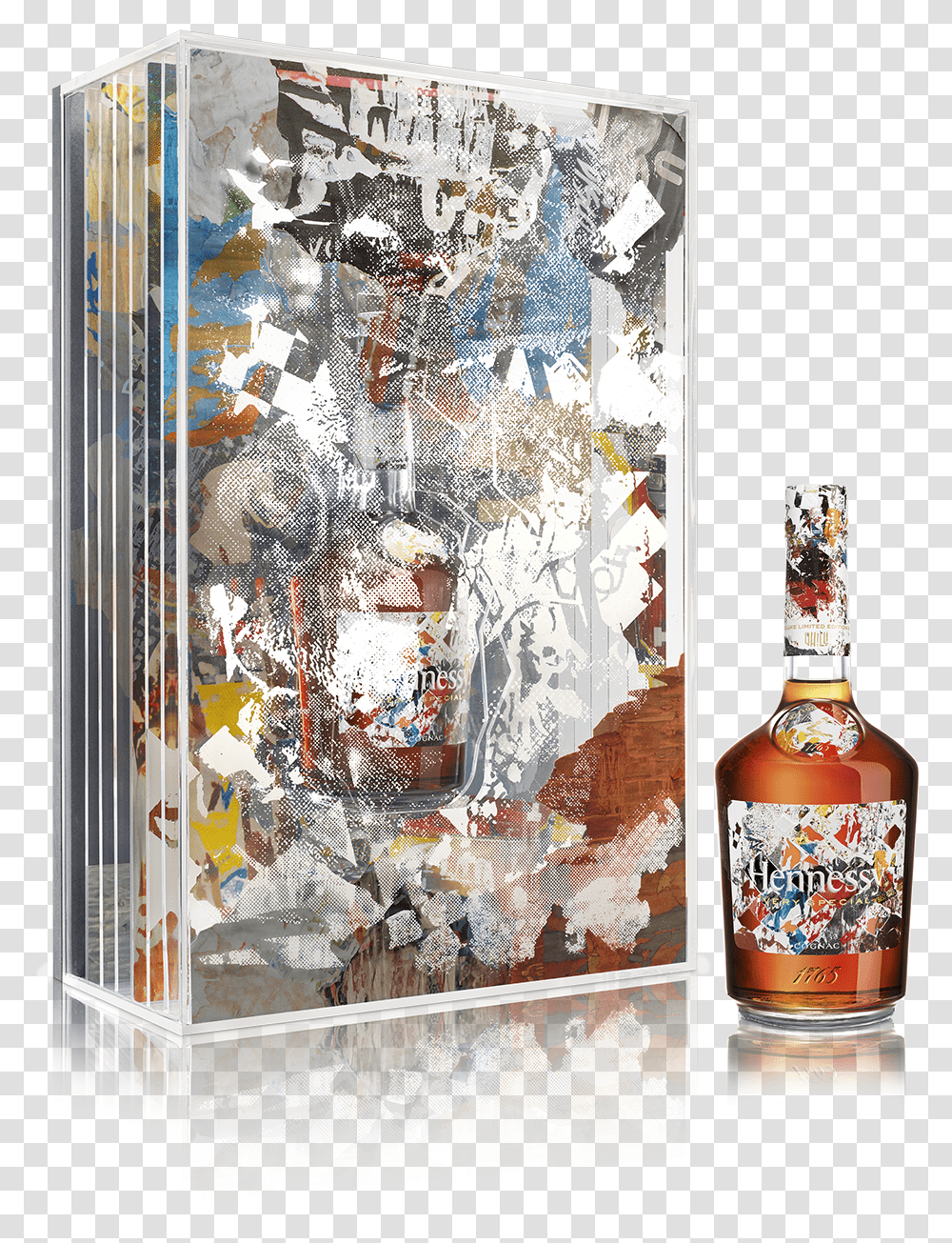 The Limited Edition Artwork Consists Of 100 Unique Hennessy Vhils Limited Edition, Liquor, Alcohol, Beverage, Drink Transparent Png