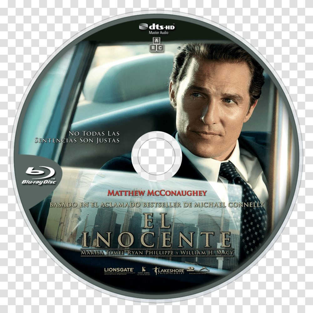 The Lincoln Lawyer Bluray Disc Image Lincoln Lawyer Movie Poster, Disk, Dvd, Person, Human Transparent Png