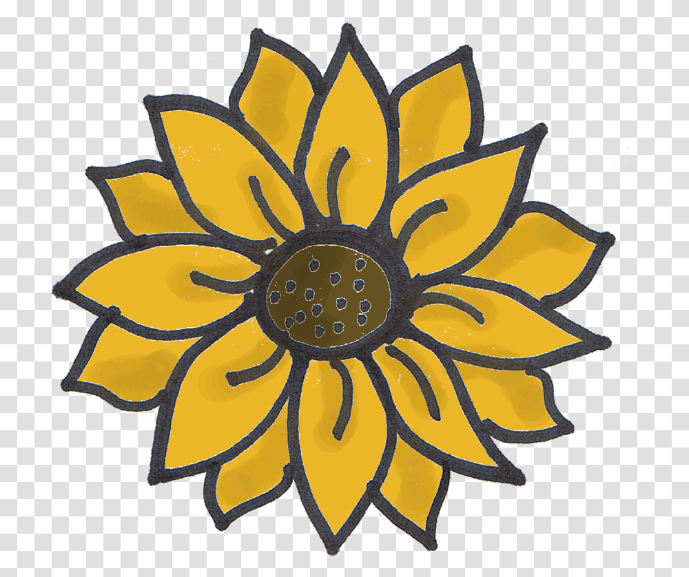 The Little Matters Drawing Of Sunflower, Floral Design, Pattern Transparent Png