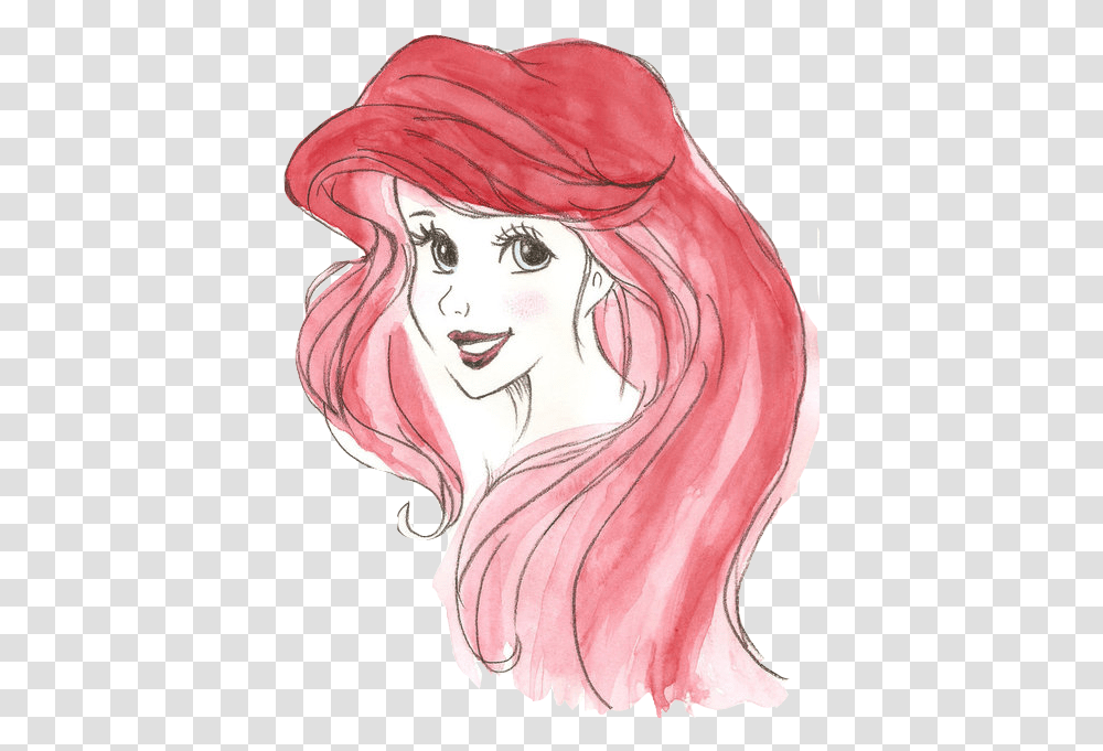 The Little Mermaid Ariel And Disney Image Little Mermaid Watercolor, Person, Human, Head Transparent Png