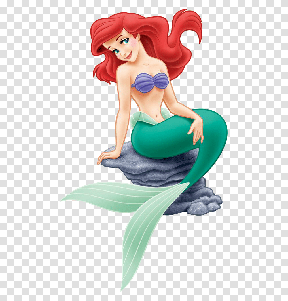 The Little Mermaid Ariel On A Rock, Person, Human, Working Out, Sport Transparent Png