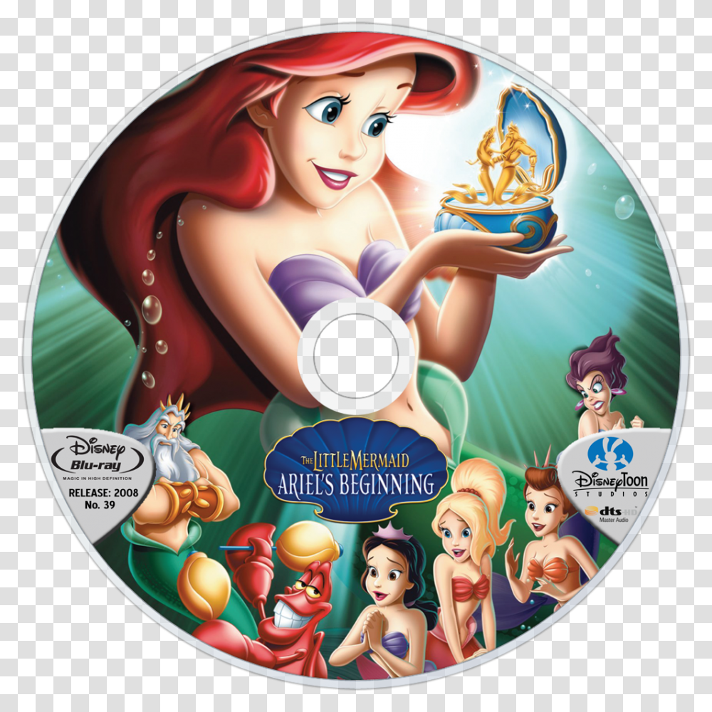 The Little Mermaid Little Mermaid Ariels Beginning 2008, Disk, Dvd, Person, Human Transparent Png