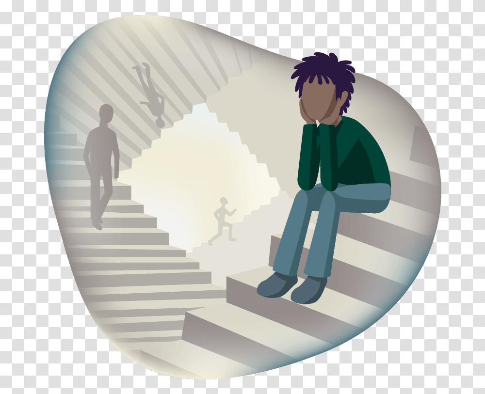 The Liturgists A Community Where You Can Ask Hard Questions Illustration, Person, Staircase, Outdoors, Art Transparent Png