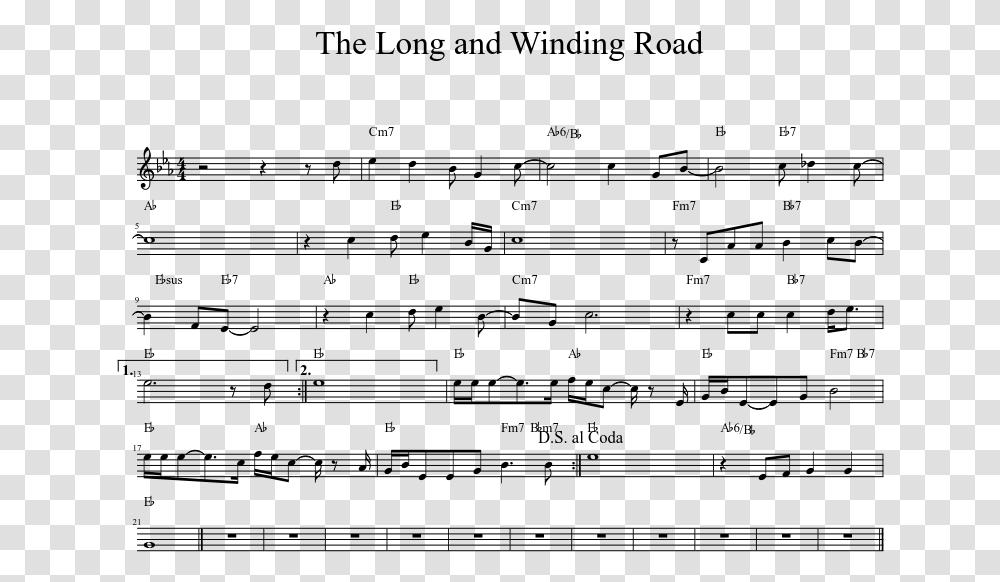 The Long And Winding Road Sheet Music 1 Of 1 Pages Merry Christmas Mr Lawrence, Gray, World Of Warcraft Transparent Png