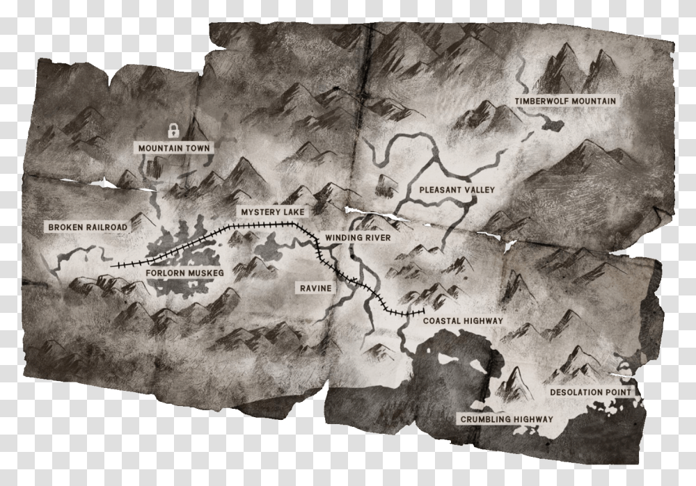 The Long Dark Wiki Long Dark Wolf Mountain Map, Diagram, Plot, Atlas, Poster Transparent Png