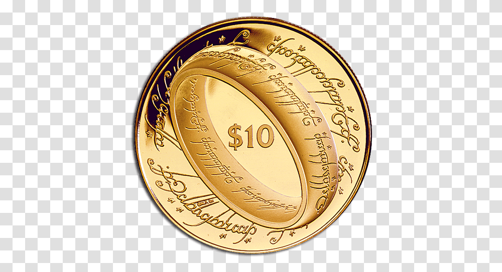 The Lord Of Rings Gold Proof Coin New Zealand Post Coins Money The Lord Of The Ring, Trophy Transparent Png
