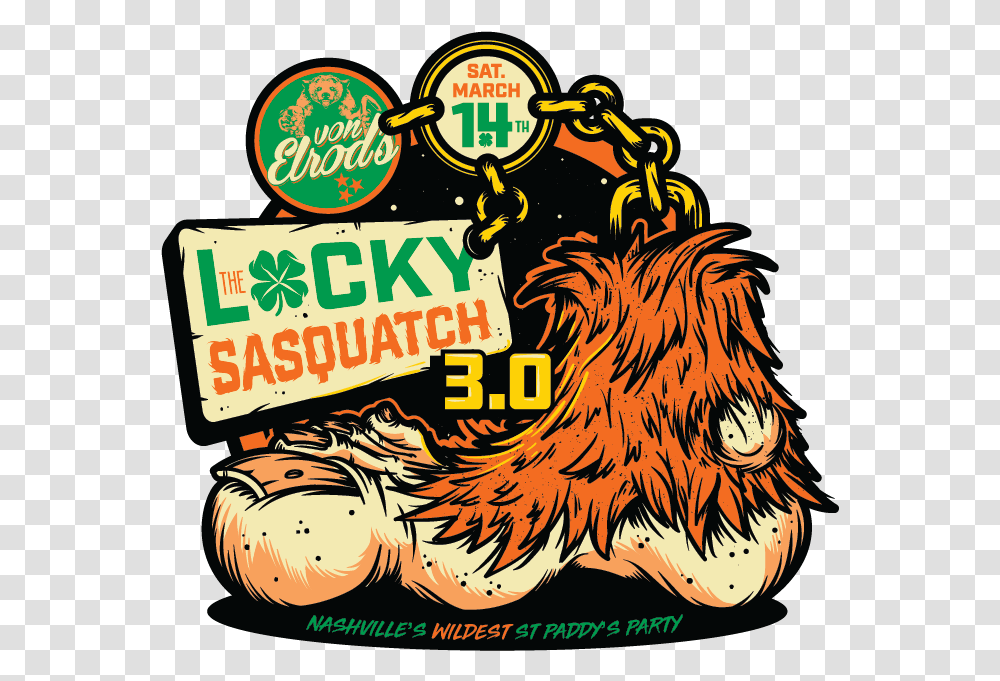 The Lucky Sasquatch Coolio 14 Nashville Tn, Tiger, Fire Transparent Png