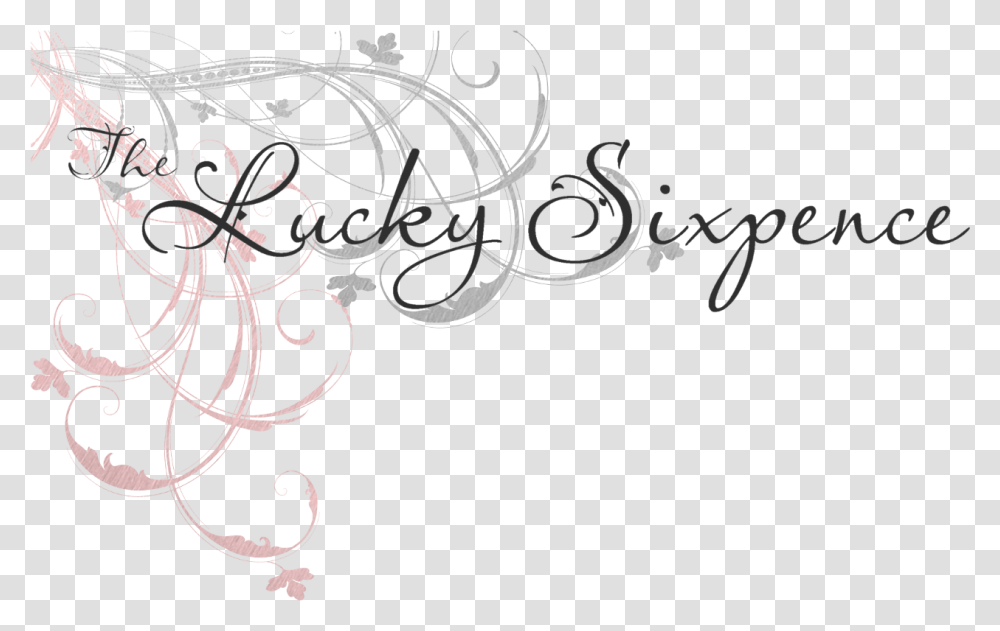 The Lucky Sixpence Scroll Logo Calligraphy, Floral Design, Pattern Transparent Png