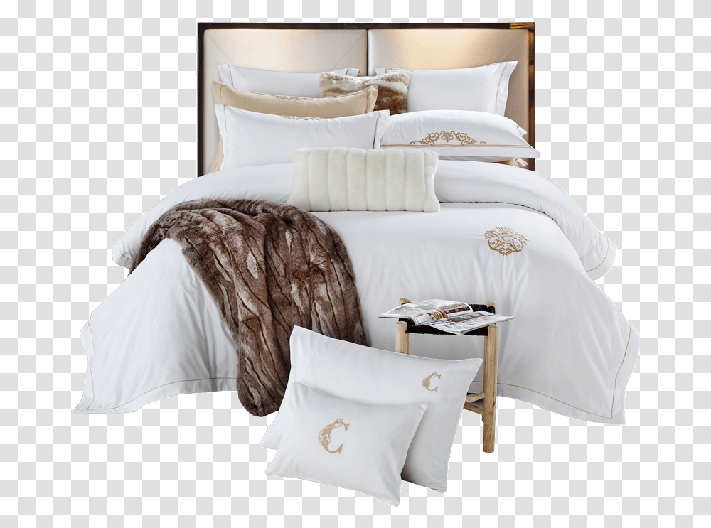 The Luxury Hotel Use 100 Cotton 4pcs Comforter Bedding, Bedroom, Indoors, Pillow, Cushion Transparent Png