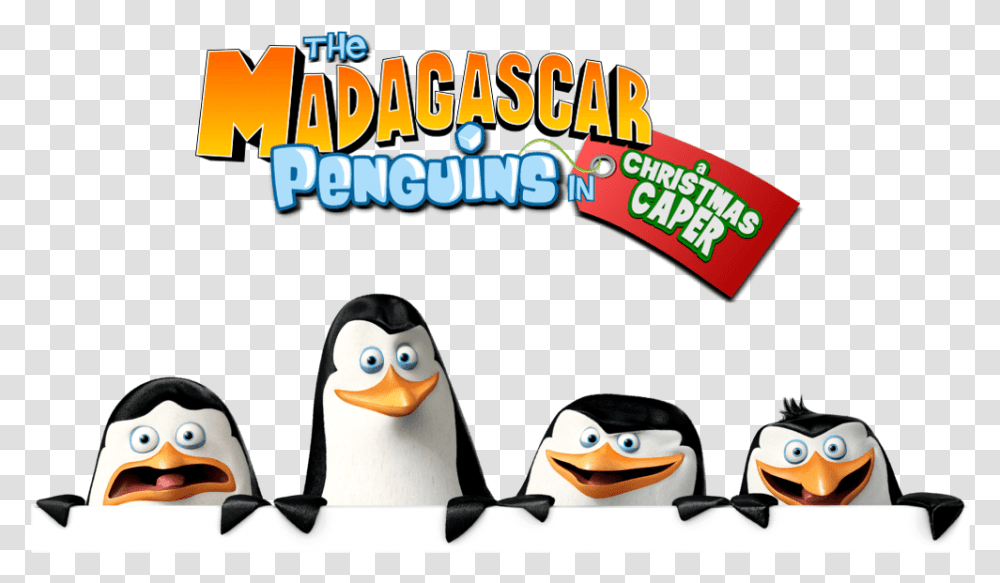 The Madagascar Penguins In A Christmas Madagascar Penguins In A Christmas Caper Logo, Bird, Animal Transparent Png