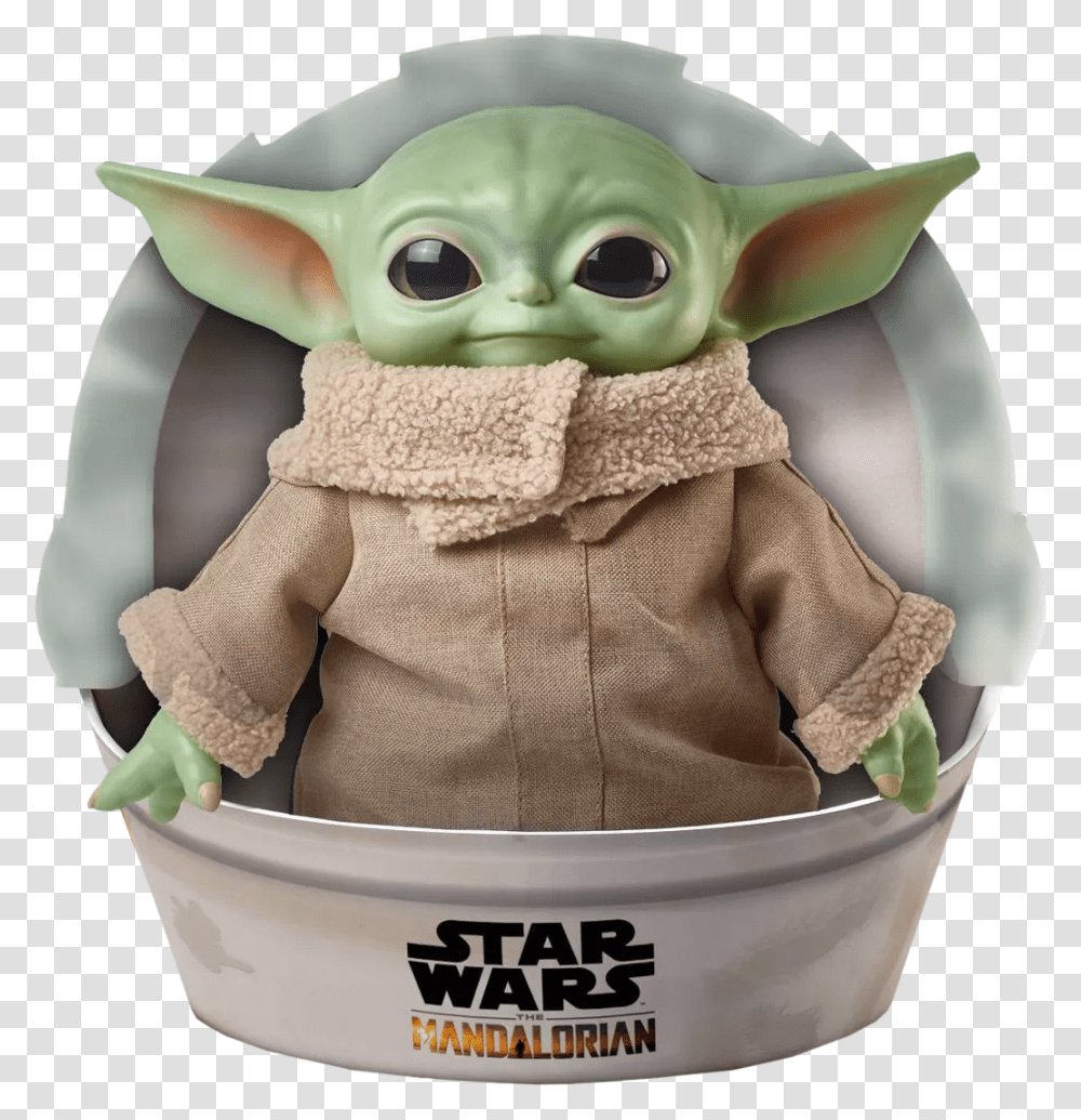 The Mandalorian Baby Yoda Plush Toy, Person, Human, Bucket Transparent Png