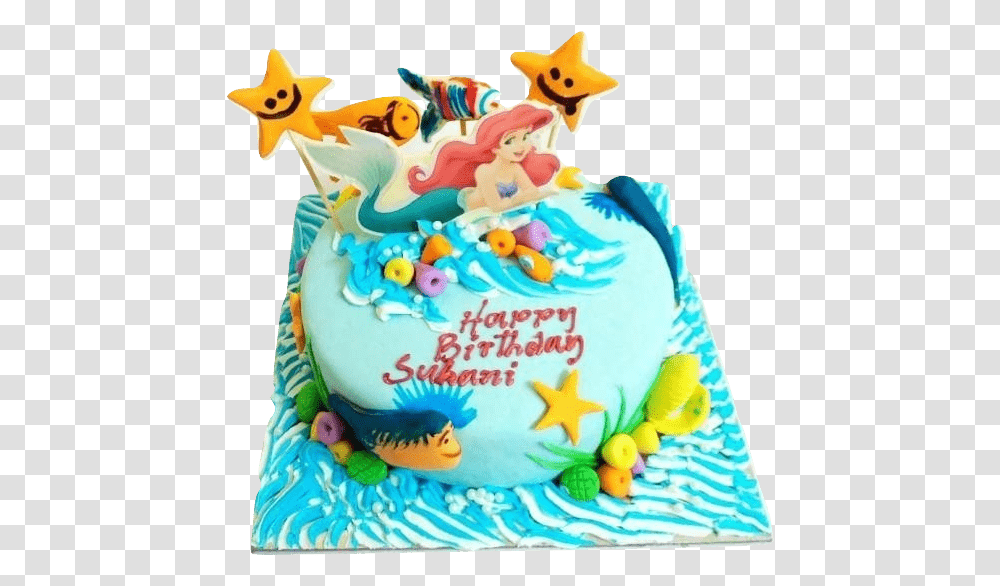 The Mermaid Princess Ariel Cake Princess Mermaid Ariel Cake, Birthday Cake, Dessert, Food, Icing Transparent Png