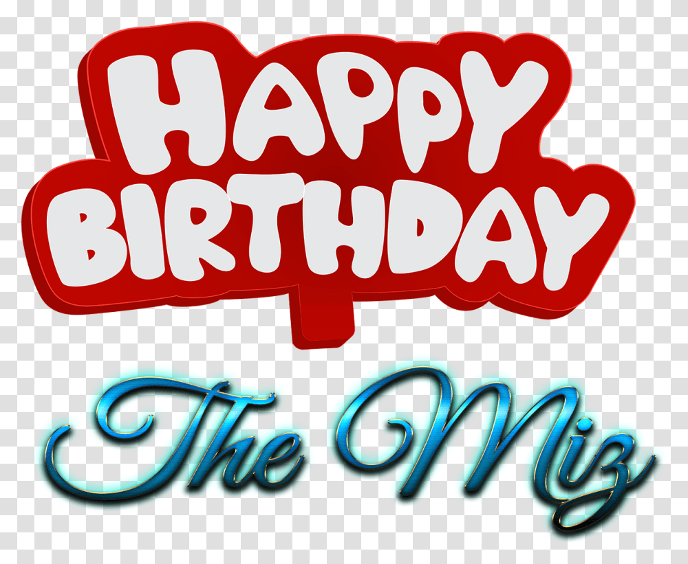 The Miz Happy Birthday Name Logo, Meal, Food, Alphabet Transparent Png
