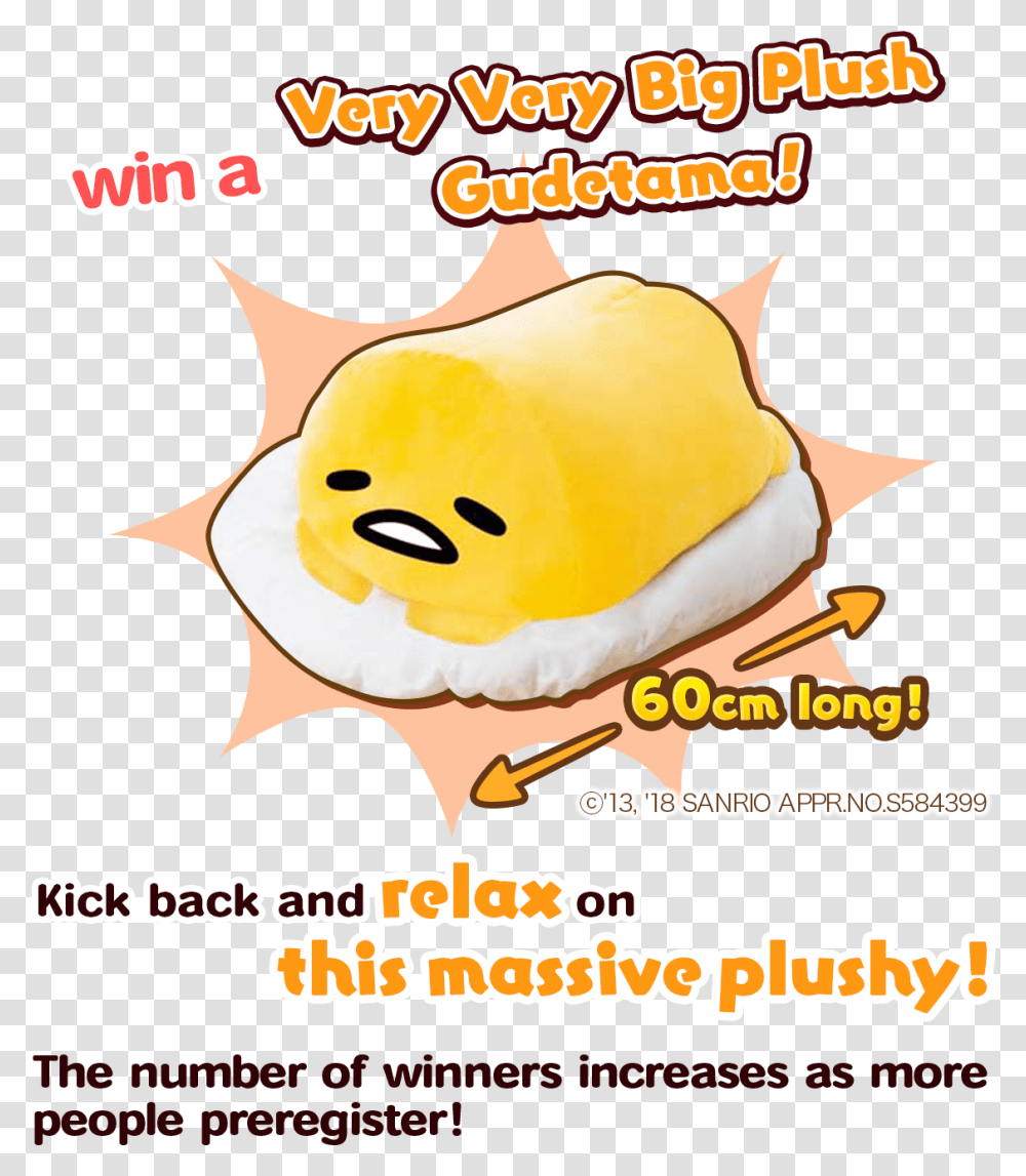 The More People Pre Register And The More Gudetama Cartoon Transparent Png