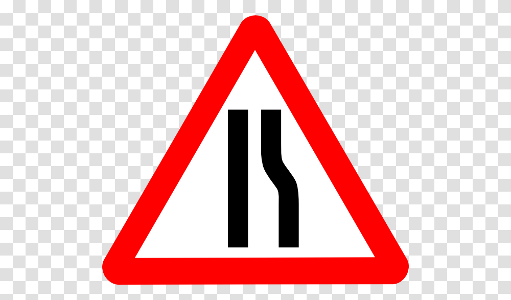 The Narrow Road Sign Clipart Free Download Vector, Stopsign Transparent Png