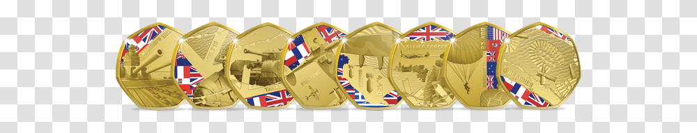 The New 75th Anniversary Of D Day Gold Plated Commemorative Coin Purse, Label, Gold Medal, Trophy Transparent Png