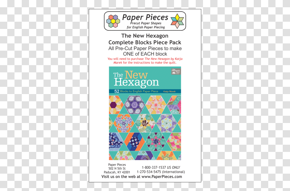 The New Hexagon 52 Blocks To English Paper Piece, Poster, Advertisement, Flyer, Brochure Transparent Png