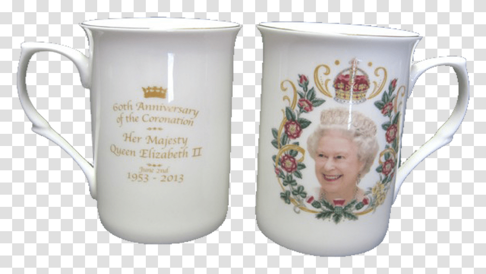 The New Queen Mug Cup, Porcelain, Pottery, Person Transparent Png