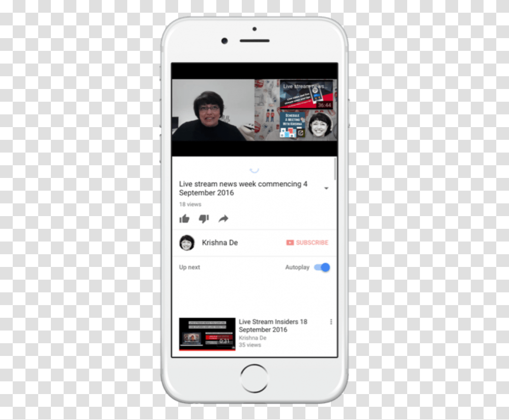 The New Youtube End Screens Will Be Visible On Mobile Youtube End Cards Mobile, Mobile Phone, Electronics, Cell Phone, Person Transparent Png