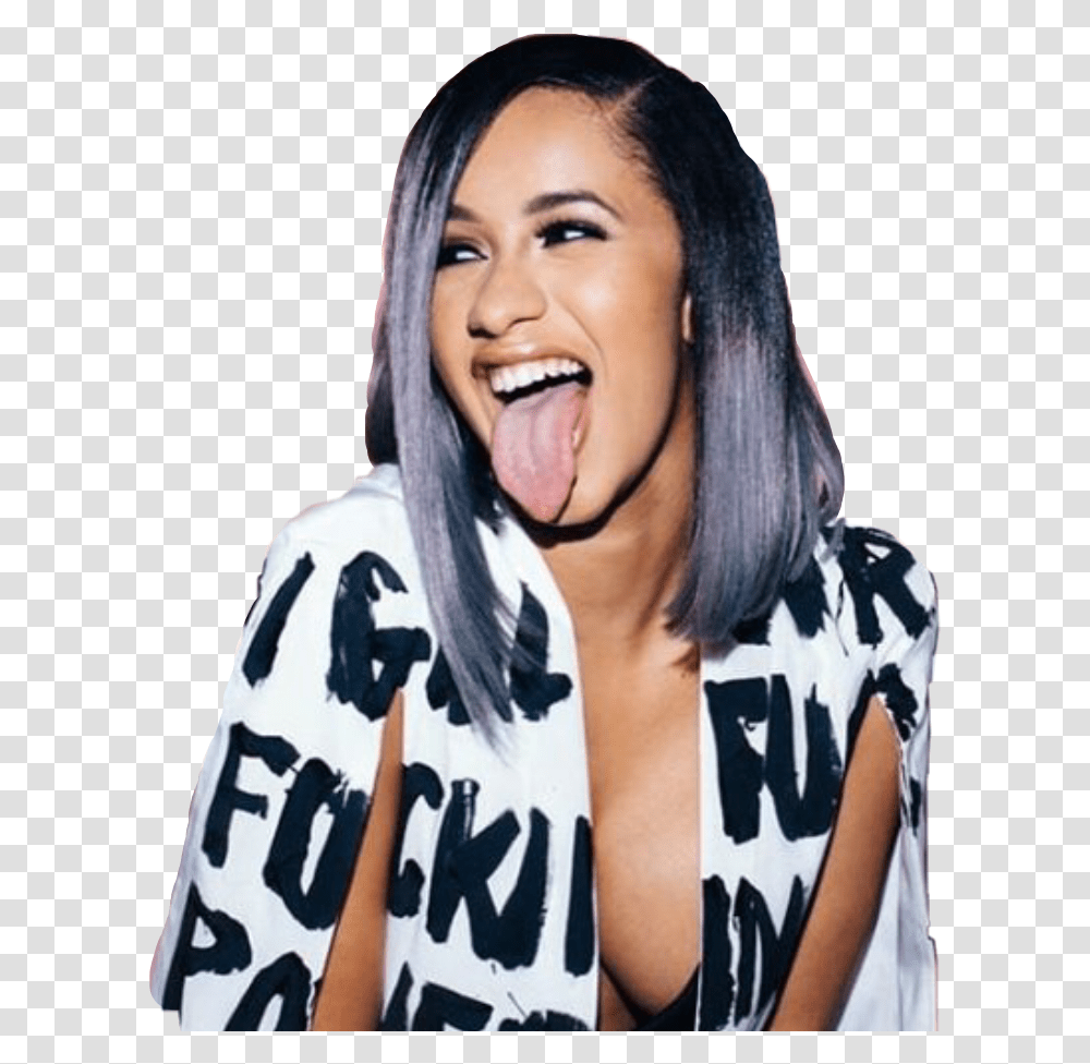 The Newest Cardib Stickers, Face, Person, Human, Mouth Transparent Png