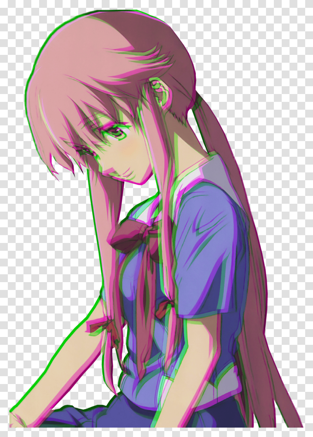 The Newest Gasai Yuno Stickers, Manga, Comics, Book, Person Transparent Png