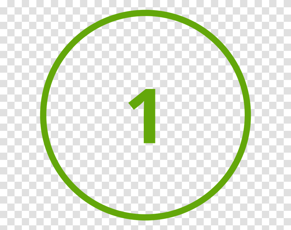 The Number 1 Inside A Green Cirlce Circle, Tennis Ball, Sport Transparent Png