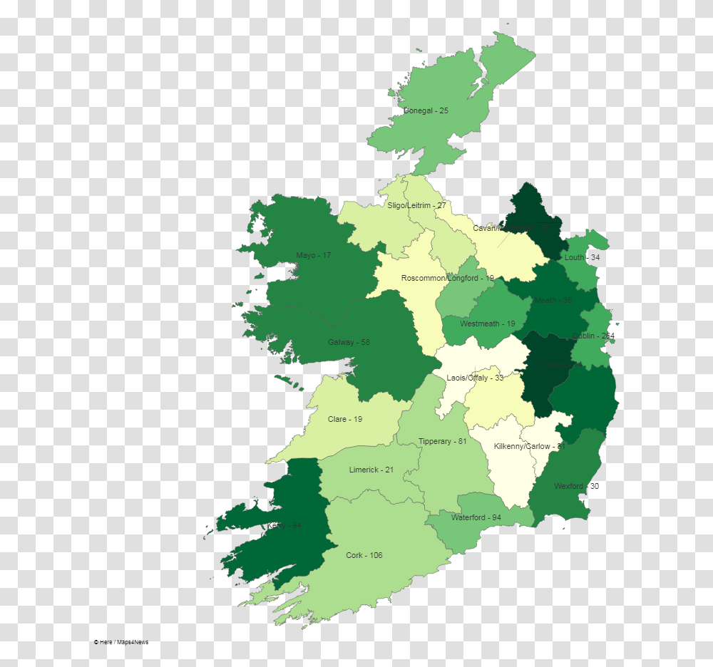 The Number Of Assaults Was Broken Down By Garda District Map Of Ireland Template, Diagram, Atlas, Plot, Poster Transparent Png